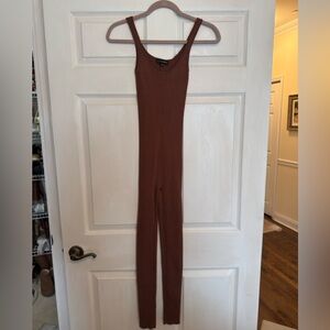 JLUXLABEL Chocolate Ribbed Jumpsuit